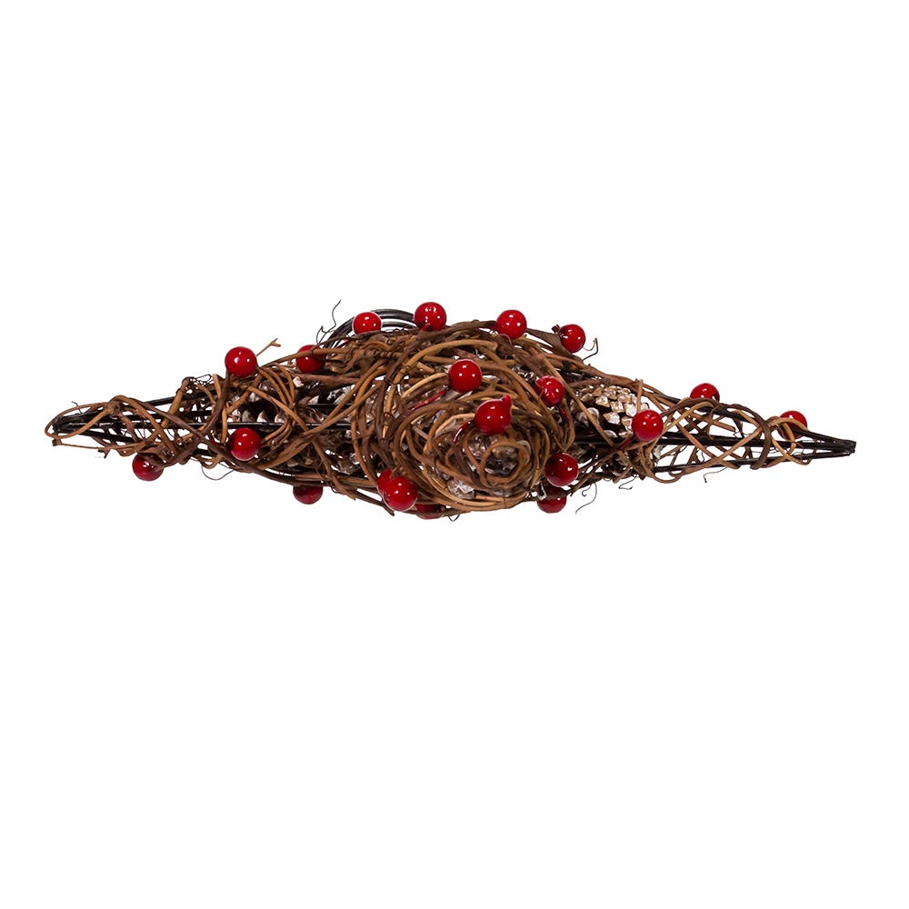Kurt Adler 12-Inch Natural Brown Star Treetop with Berries